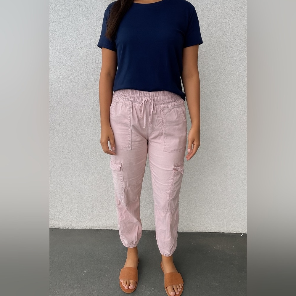 MAX JEANS - Pink Cargo Jogger Pants‎
